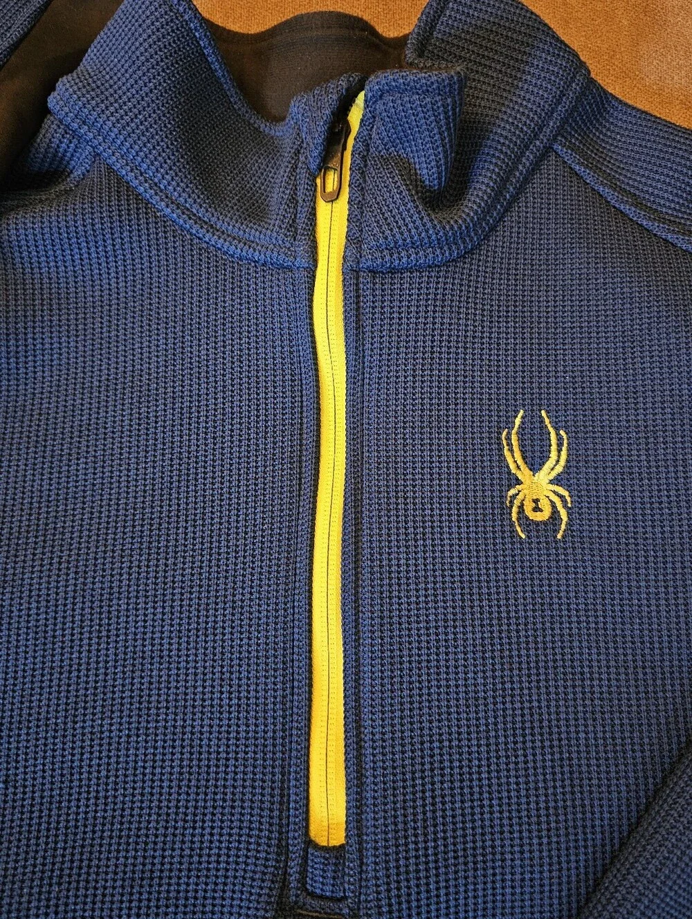Spyder Mens Outbound 1/4 Zip Mid-Weight Waffle Knit Performance Sweater Size XL